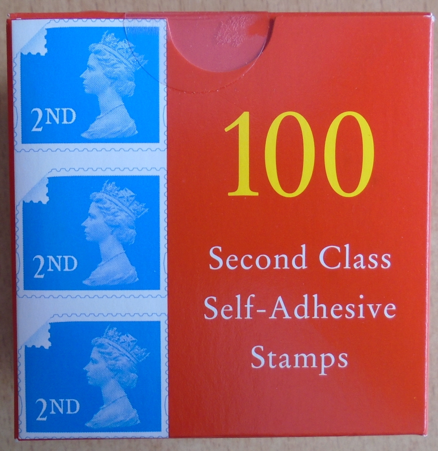 (image for) SG1976 2nd Class Bright Blue Machin sealed boxed coil of 100 stamps